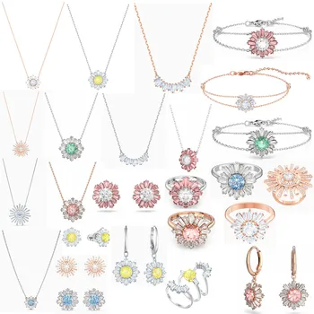 ТОП 2022, оригинальный модный комплект ювелирных изделий премиум-класса, серьги-подсолнухи, ожерелье, браслет, роскошный женский романтический подарок