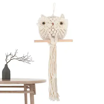 Тканая Сова в стиле бохо, богемный Гобелен в форме Совы, яркий Гобелен из макраме, украшения для дома для гостиной, кабинета, столовой