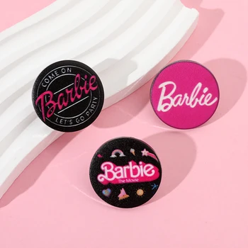 Милая брошь Барби, модные металлические булавки, Эмалированные значки на лацканах, украшения для рюкзаков, аксессуары для одежды в стиле ретро для девочек и женщин